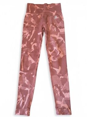Gymshark Adapt Camo Seamless Leggings Savanna Cherry Brown Size XS EUC